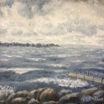 Lake Waves 6x6 --  6” x 6” x 1.5”  -- original oil painting on canvas